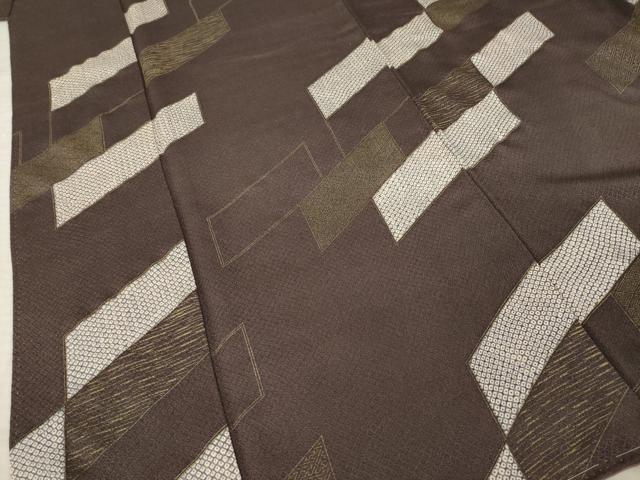 平和屋着物●上質な小紋 幾何学文 金彩 正絹 逸品 未使用 AABM7104ck