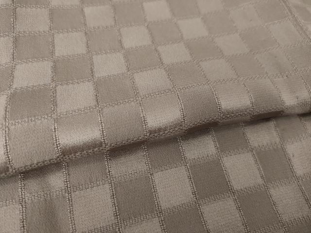 平和屋着物●長襦袢 無双仕立て 市松地紋 胡桃染色 正絹 逸品 未使用 AABM7108ck