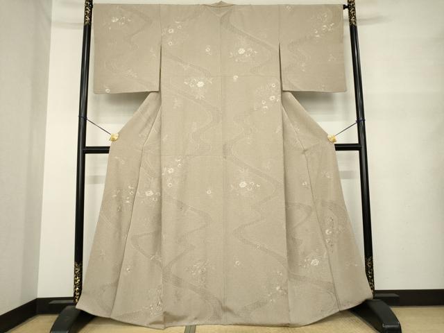 平和屋着物●中国三大刺繍 汕頭刺繍 スワトウ刺繍 総刺繍 小紋 流水花文 ますいわ屋扱い 正絹 逸品 AABM7110ck