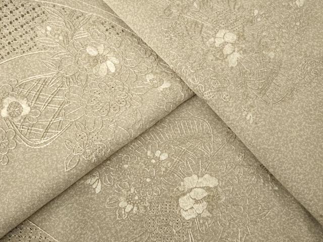 平和屋着物●中国三大刺繍 汕頭刺繍 スワトウ刺繍 総刺繍 小紋 流水花文 ますいわ屋扱い 正絹 逸品 AABM7110ck