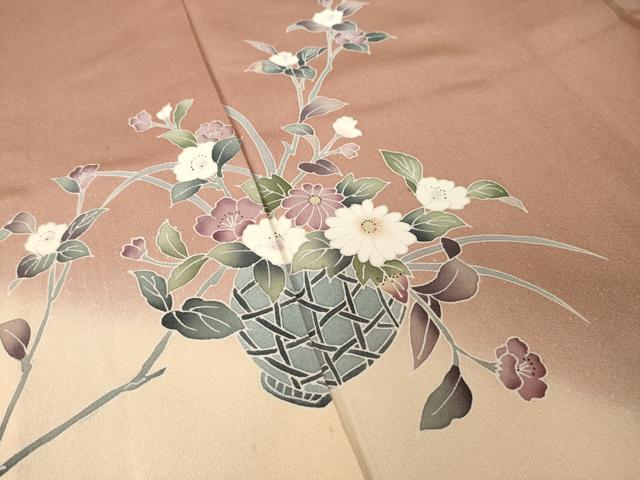 平和屋着物●訪問着 友禅 花籬文 暈し染め 正絹 逸品 AABM7114ck