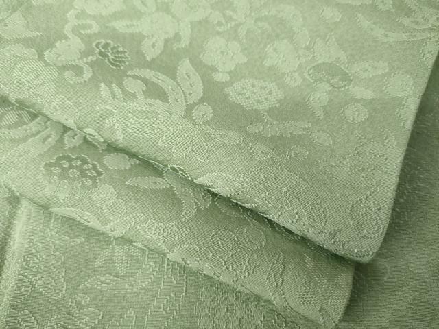平和屋着物●上質な色無地 花唐草地紋 岩井茶色 正絹 逸品 AABM7117ck