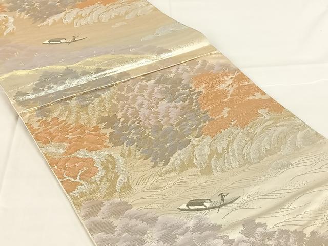 平和屋着物◎六通柄袋帯 京名所 プラチナ二重箔 正絹 逸品 AABM7292dk