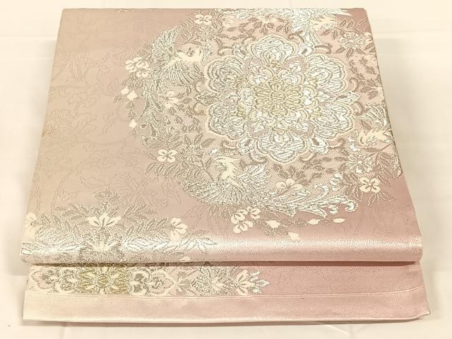 平和屋着物◎六通柄袋帯 唐織 正倉院鳳凰花文 金銀糸 正絹 逸品 AABM7319dk