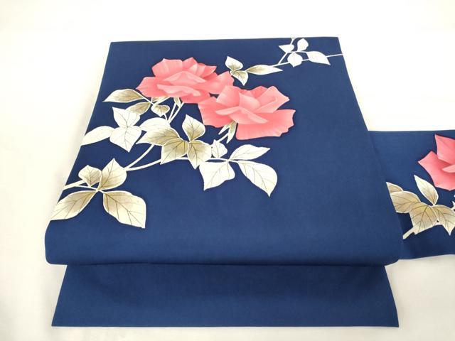 平和屋着物◎塩瀬 九寸名古屋帯 枝花文 金彩 正絹 逸品 AABM7353ex