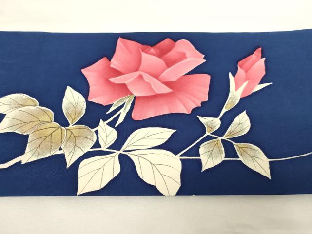 平和屋着物◎塩瀬 九寸名古屋帯 枝花文 金彩 正絹 逸品 AABM7353ex