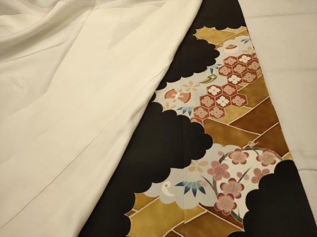 平和屋着物■豪華黒留袖 駒刺繍 松竹梅亀甲宝尽くし 金銀彩 正絹 逸品 AABM7482sx