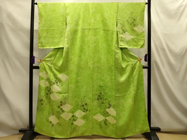 平和屋着物■訪問着 絞り 色紙花文 暈し染め 正絹 逸品 AABM7484sx