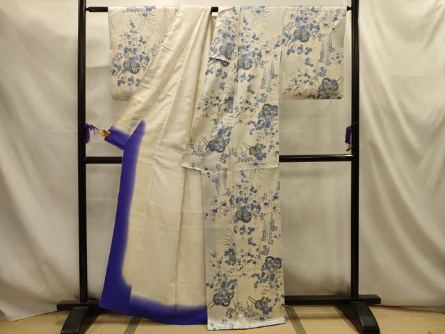 平和屋着物■上質な小紋 花車文 暈し染め 正絹 逸品 AABM7489sx