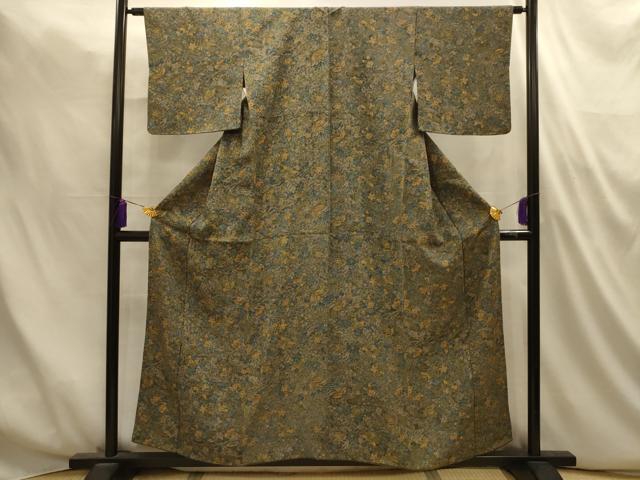 平和屋着物■上質な小紋 更紗花文 正絹 逸品 AABM7494sx
