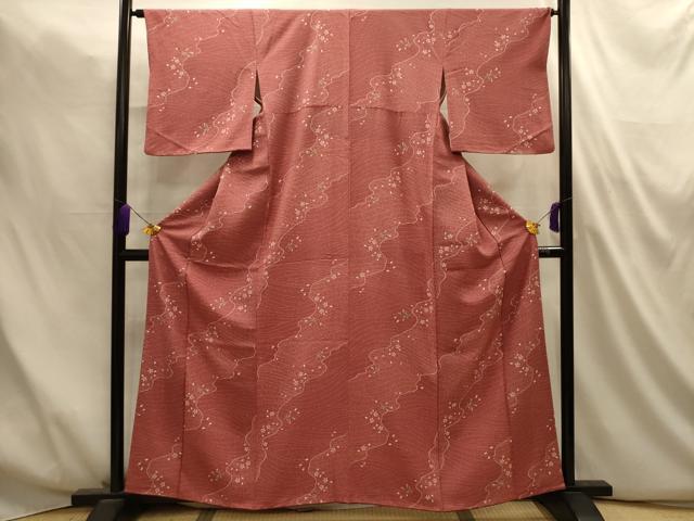 平和屋着物■上質な小紋 流水花文 正絹 逸品 AABM7497sx
