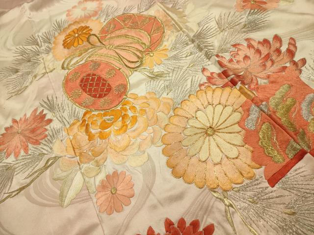 平和屋着物■豪華振袖 駒刺繍 流水花鼓文 暈し染め 金銀糸 正絹 逸品 AABM7508sx