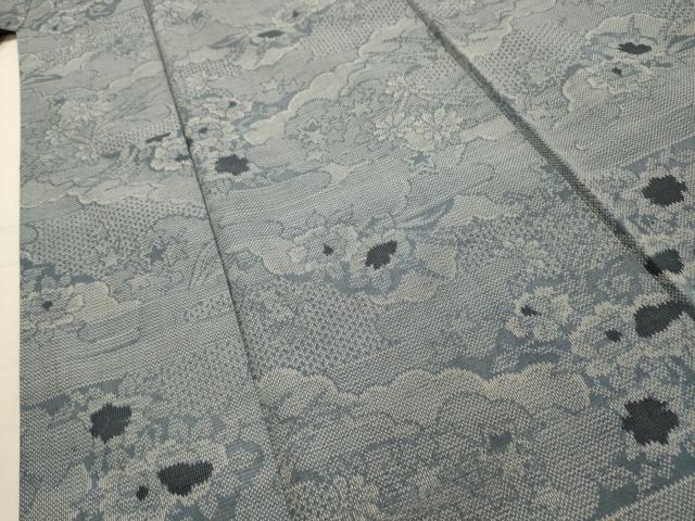 平和屋着物■上質な紬 重ね雲花文 正絹 逸品 AABM7515sx