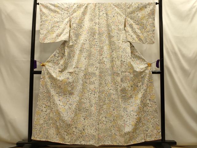 平和屋着物■上質な小紋 紬地 辻が花 正絹 逸品 AABM7517sx
