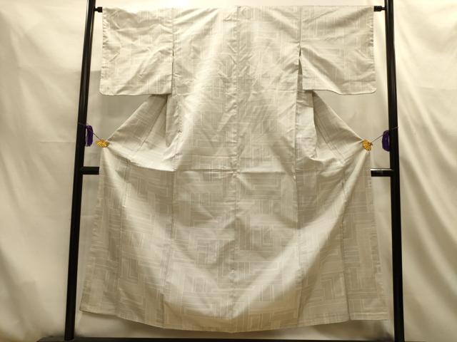 平和屋着物■上質な紬 幾何学文様 正絹 逸品 AABM7518sx