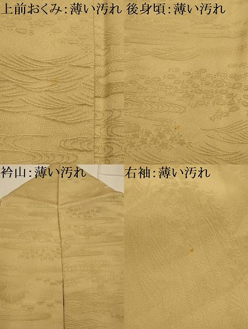 平和屋着物■上質な色無地 風景地紋 飴色 正絹 逸品 AABM7533sx