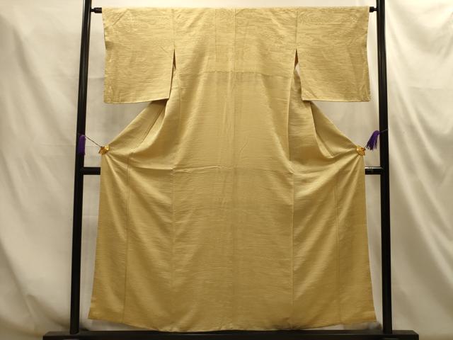 平和屋着物■上質な色無地 風景地紋 飴色 正絹 逸品 AABM7533sx
