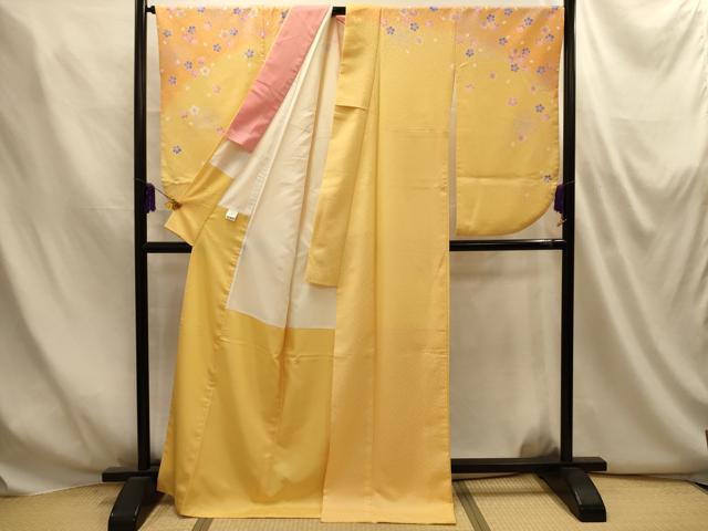 平和屋着物■小振袖 二尺袖 舞花文 暈し染め 洗える着物 AABM7552sx