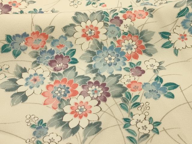 平和屋着物■上質な小紋 草花文 正絹 逸品 AABM7557sx