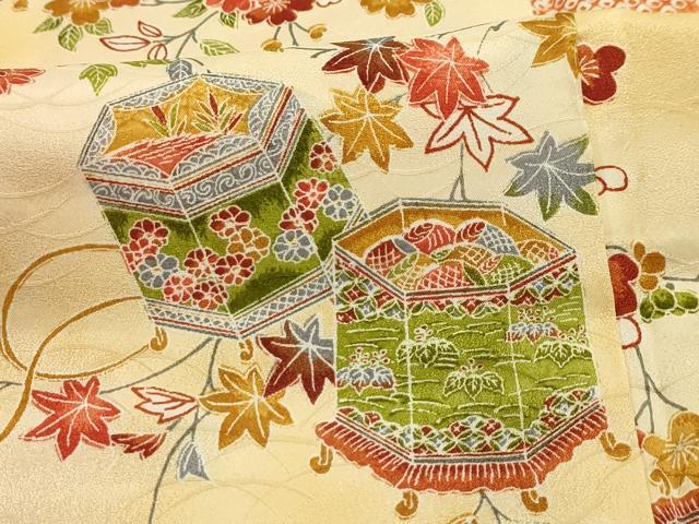 平和屋着物■上質な小紋 貝桶花文 暈し染め 正絹 逸品 AABM7559sx