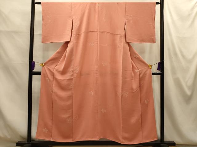 平和屋着物■上質な小紋 寿光織 草花地紋 銀糸 正絹 逸品 AABM7622sx