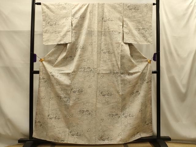 平和屋着物■本場大島紬 風景文 正絹 逸品 AABM7624sx