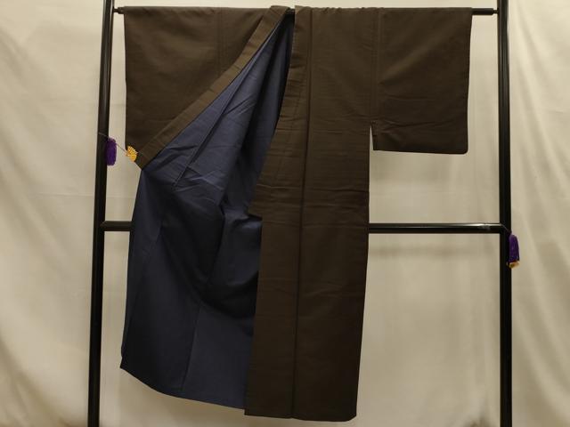 平和屋着物■男性 お召 幾何学文様 正絹 逸品 AABM7631sx