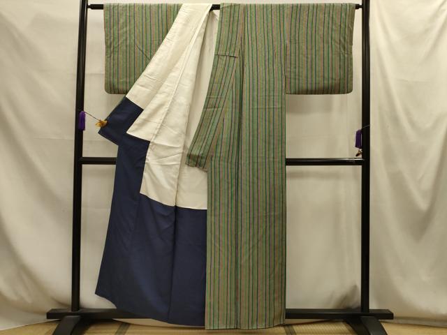 平和屋着物■上質な小紋 間道 正絹 逸品 AABM7638sx