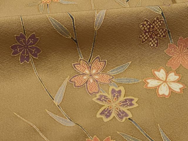 平和屋着物■上質な小紋 枝花文 金彩 正絹 逸品 AABM7650sx