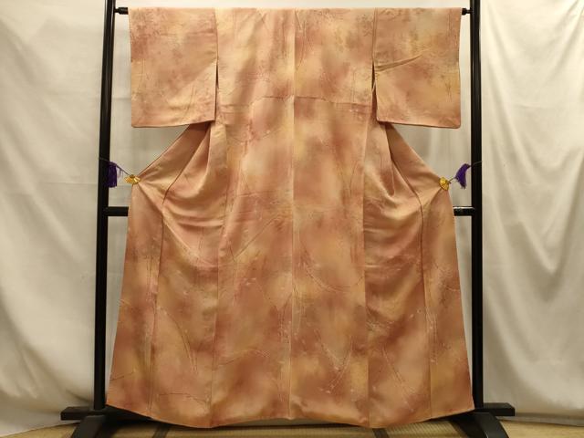 平和屋着物■上質な小紋 笹竹樹林文 暈し染め 正絹 逸品 AABM7652sx