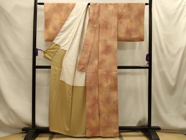 平和屋着物■上質な小紋 笹竹樹林文 暈し染め 正絹 逸品 AABM7652sx