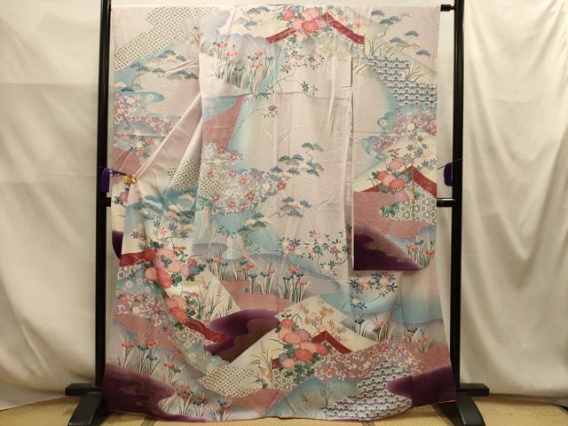平和屋着物■豪華振袖 飛鶴吉祥花文 金彩 正絹 逸品 AABM7660sx