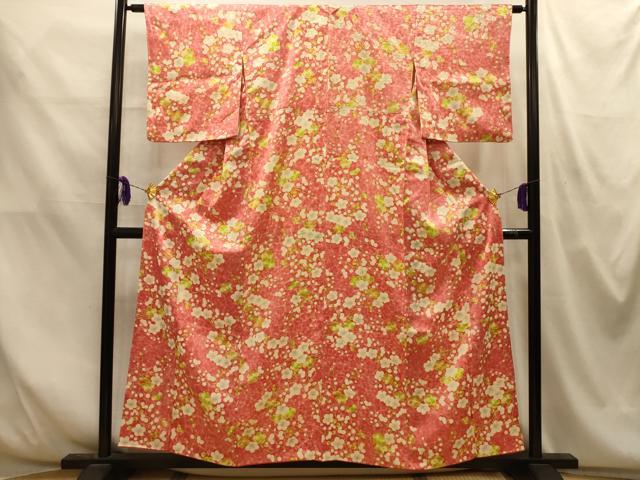 平和屋着物■上質な小紋 枝梅文 暈し染め 正絹 逸品 AABM7672sx