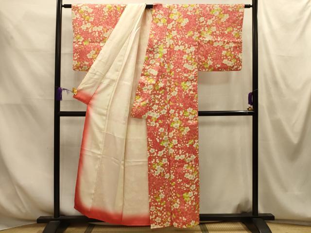 平和屋着物■上質な小紋 枝梅文 暈し染め 正絹 逸品 AABM7672sx