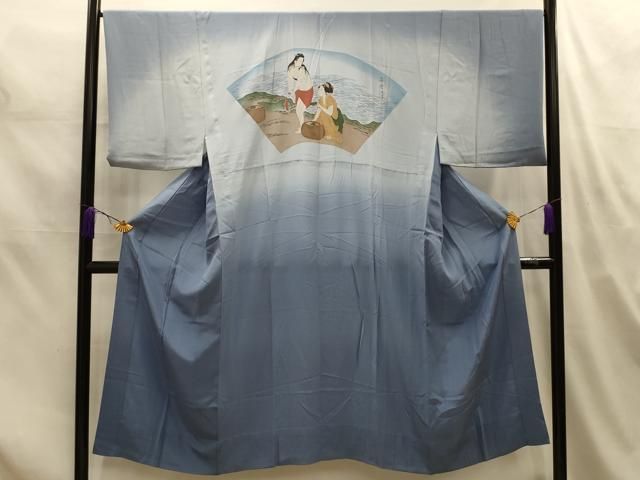 平和屋着物■男性 長襦袢 無双仕立て 人物風景文 正絹 逸品 AABM7689sx