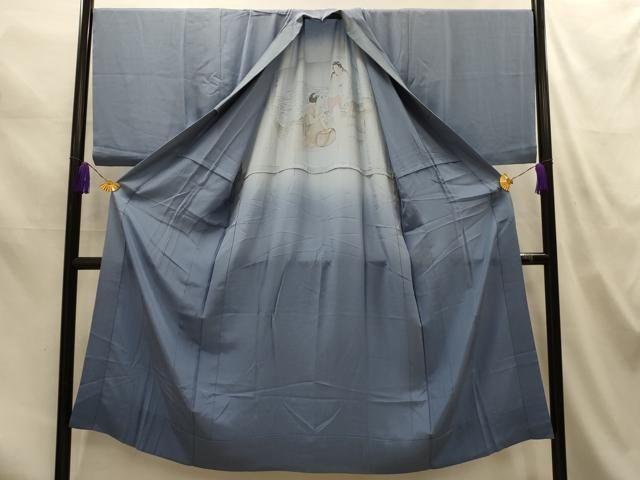 平和屋着物■男性 長襦袢 無双仕立て 人物風景文 正絹 逸品 AABM7689sx