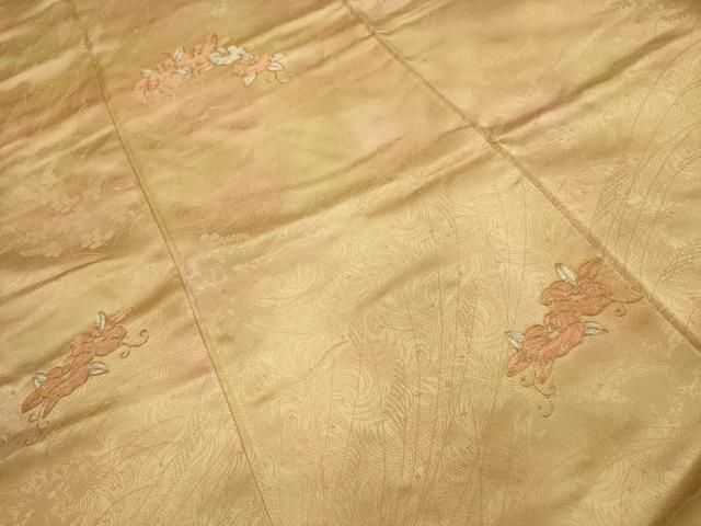 平和屋着物■訪問着 駒刺繍 流水花文 暈し染め 正絹 逸品 AABM7690sx