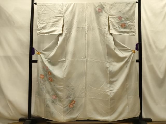 平和屋着物■中国三大刺繍 相良刺繍 訪問着 草花文 暈し染め 正絹 逸品 AABM7692sx