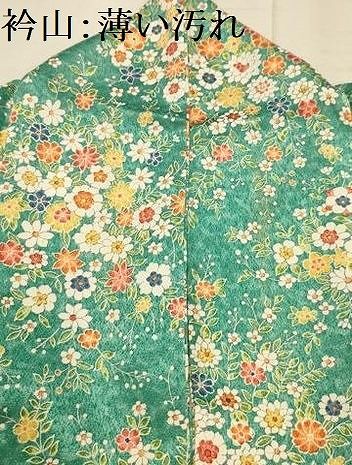 平和屋着物■上質な小紋 草花文 正絹 逸品 AABM7700sx