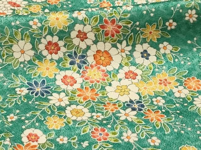 平和屋着物■上質な小紋 草花文 正絹 逸品 AABM7700sx