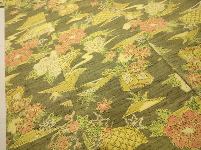 平和屋着物■上質な紬 風景文 正絹 逸品 AABM7714sx