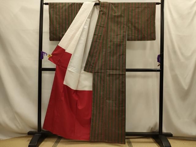 平和屋着物■上質な紬 間道 正絹 逸品 AABM7715sx