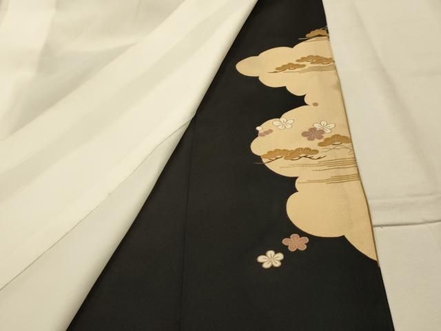 平和屋着物■豪華黒留袖 松竹梅 風景文 金彩 正絹 逸品 AABM7721sx
