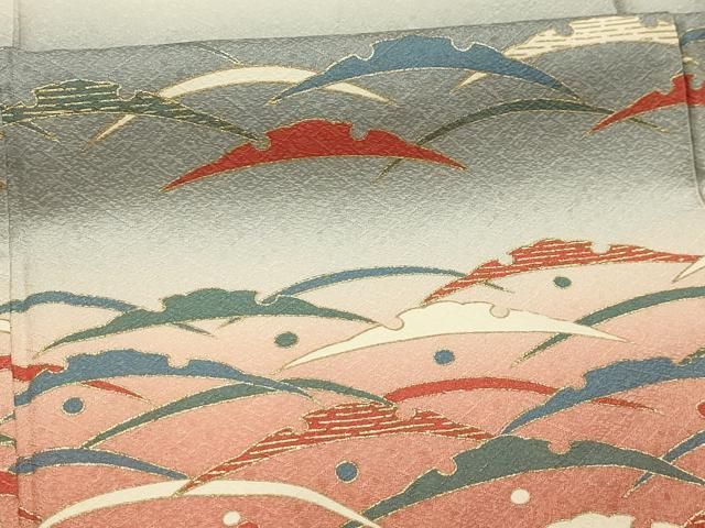 平和屋着物■訪問着 雪芝文 暈し染め 金彩 正絹 逸品 AABM7722sx