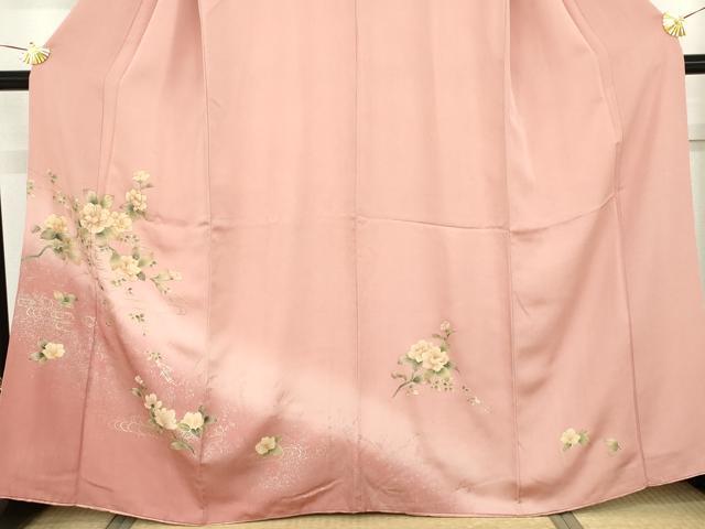 平和屋着物●訪問着 流水枝花文 暈し染め 金銀彩 正絹 逸品 AABM8021cs
