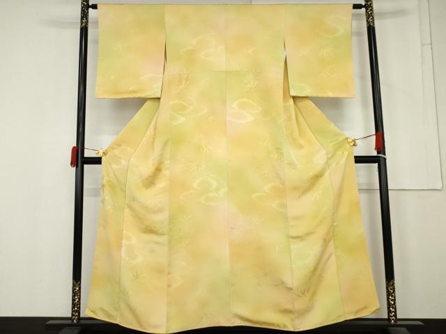 平和屋着物●上質な小紋 笹竹地紋 暈し染め 正絹 逸品 AABM8022cs
