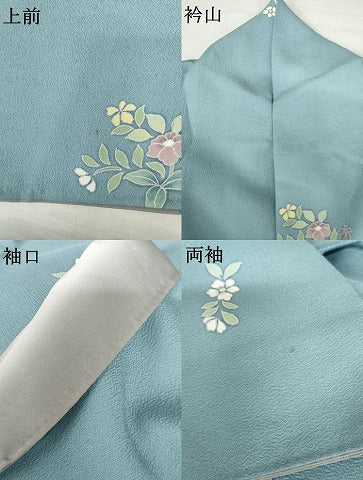 平和屋着物●上質な小紋 草花文 正絹 逸品 AABM8036cs