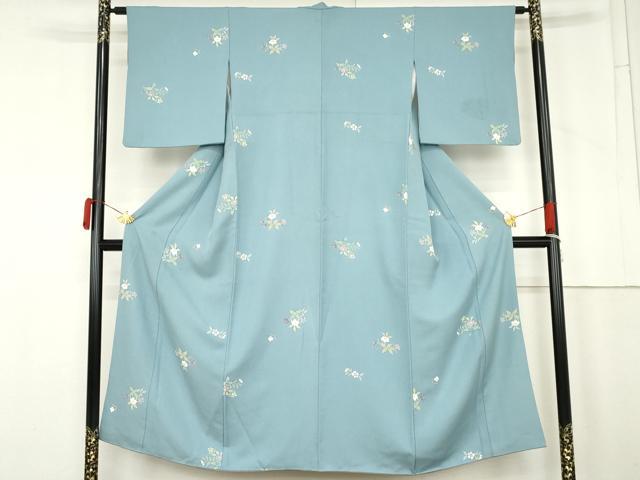 平和屋着物●上質な小紋 草花文 正絹 逸品 AABM8036cs