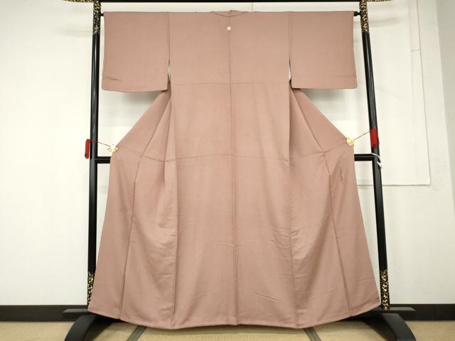 平和屋着物●本草木染作家 圓啓 色無地 花唐草地紋 鴇浅葱色 正絹 逸品 AABM8053cs