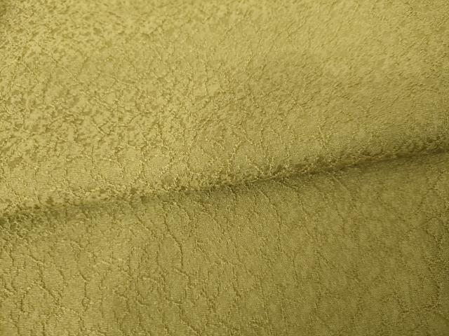 平和屋着物●上質な色無地 氷割れ地紋 青朽葉色 正絹 逸品 AABM8054cs